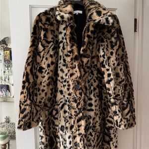 Chic Leopard Print Teddy Jacket